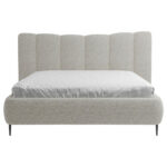 GESTOFFEERD BED 180 cm x 200 cm, hout, textiel, houtmateriaal lichtgrijs thumbnail 4