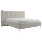 GESTOFFEERD BED 160 cm x 200 cm, hout, textiel, houtmateriaal lichtgrijs thumbnail 7