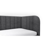 GESTOFFEERD BED 90 cm x 200 cm, hout, textiel, houtmateriaal donkergrijs thumbnail 5