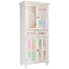 KAST, massief veelkleurig sparrenhout, wit