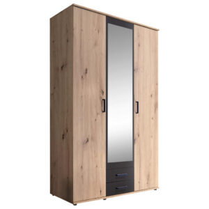KAST MET KLASSIEKE DEUREN, antraciet, eikenkleur