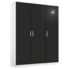 KAST MET KLASSIEKE DEUREN, grijs, wit