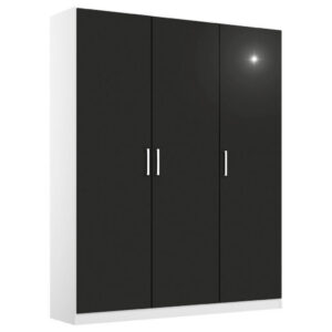 KAST MET KLASSIEKE DEUREN, grijs, wit