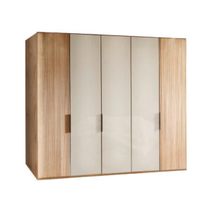 KAST MET KLASSIEKE DEUREN, massief champagnekleurig eiken, bianco eiken