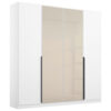 KAST MET KLASSIEKE DEUREN, wit, champagnekleur