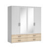 KAST MET KLASSIEKE DEUREN, wit, sonoma eiken