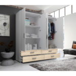 KAST MET KLASSIEKE DEUREN, wit, sonoma eiken thumbnail 6