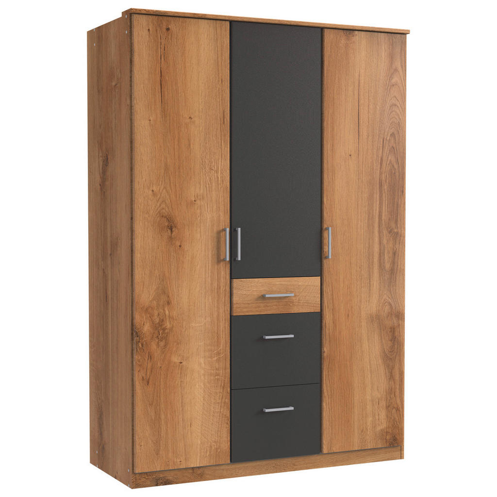 KAST MET KLASSIEKE DEUREN, grafietkleuren, eikenkleuren