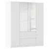 KAST MET KLASSIEKE DEUREN, zilverkleur, wit