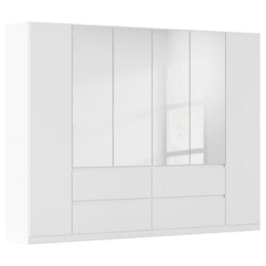 KAST MET KLASSIEKE DEUREN, zilverkleur, wit