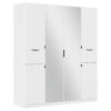 KAST MET KLASSIEKE DEUREN, zilverkleur, wit