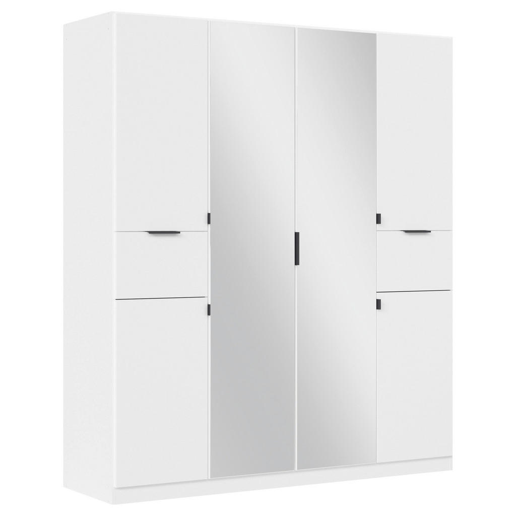 KAST MET KLASSIEKE DEUREN, zilverkleur, wit