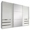 KAST MET SCHUIFDEUREN, zilverkleur, wit