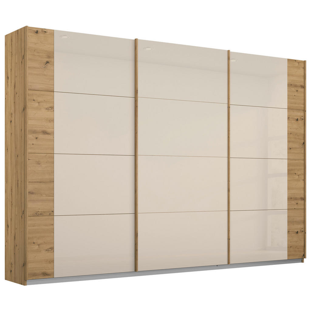 KAST MET SCHUIFDEUREN, champagnekleur, ambachtelijk eikenhout