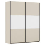 KAST MET SCHUIFDEUREN, wit, aluminiumkleur, champagnekleur thumbnail 1