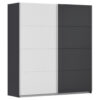 KAST MET SCHUIFDEUREN, grafietkleur, wit