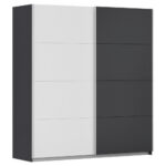 KAST MET SCHUIFDEUREN, grafietkleur, wit thumbnail 1