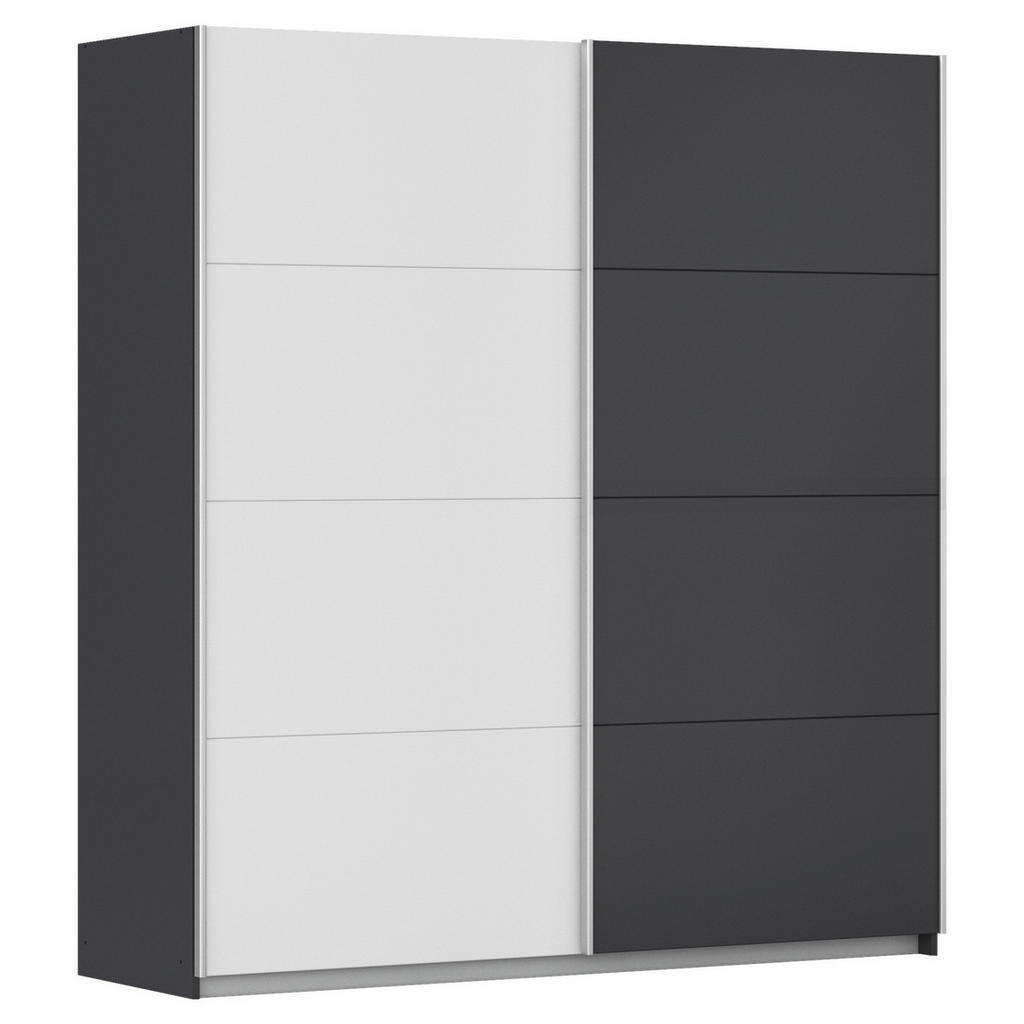 KAST MET SCHUIFDEUREN, grafietkleur, wit