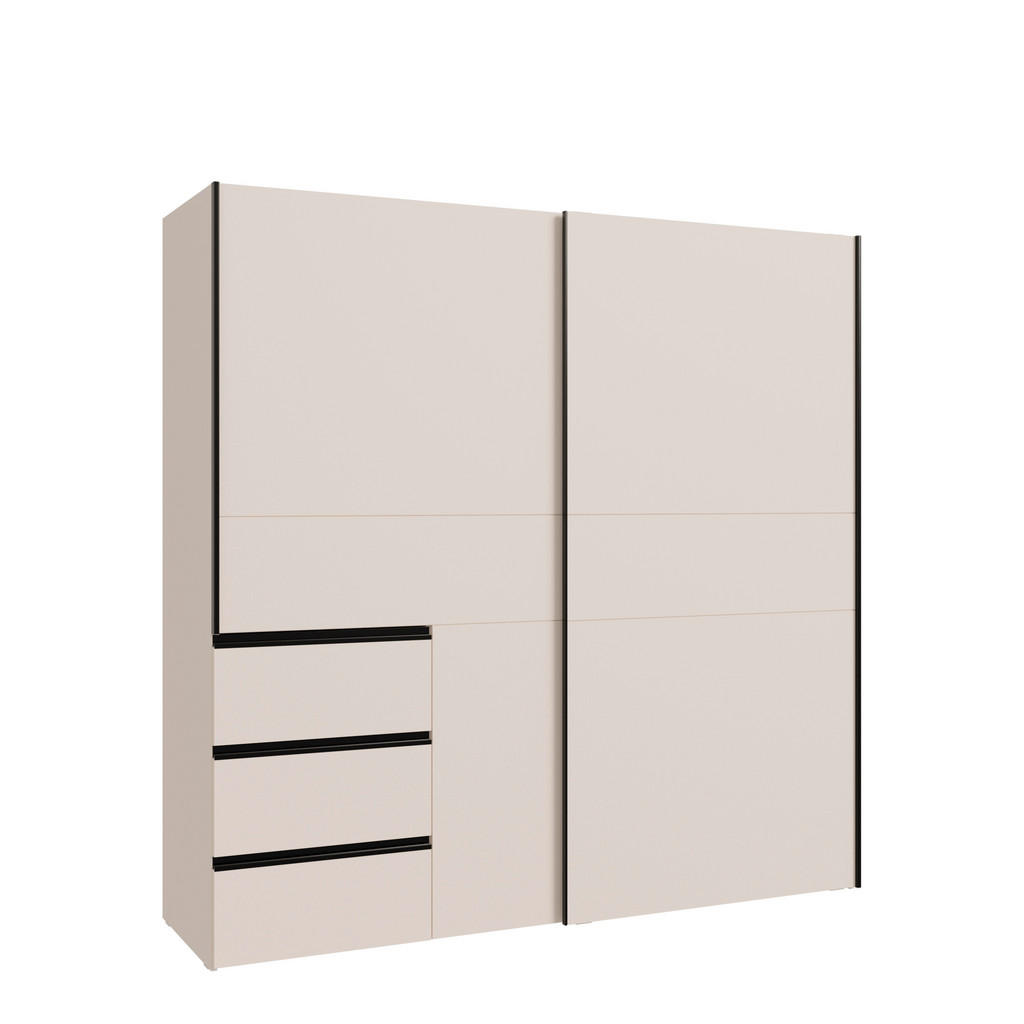KAST MET SCHUIFDEUREN, gebakken kleur