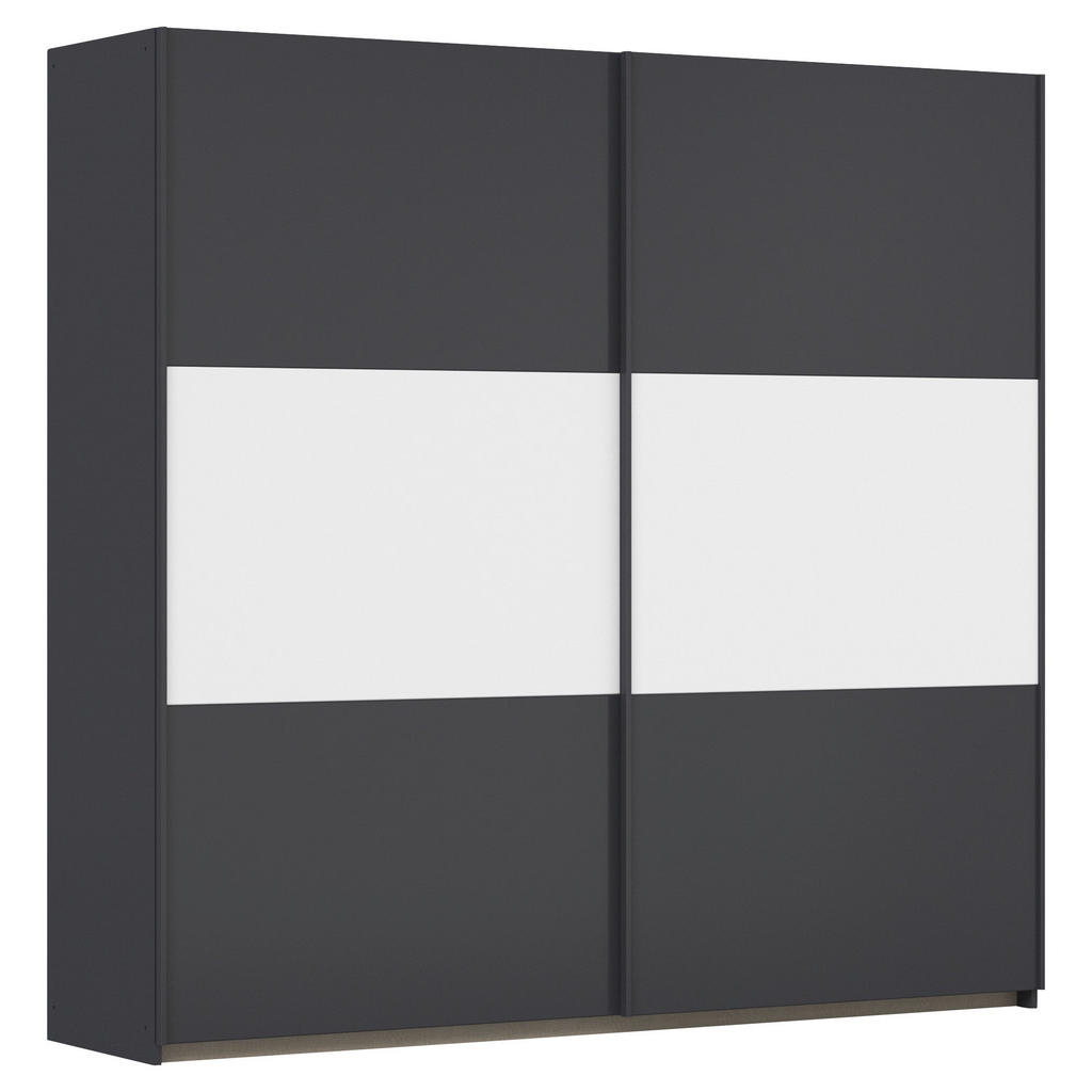 KAST MET SCHUIFDEUREN, grijs, wit, aluminiumkleur