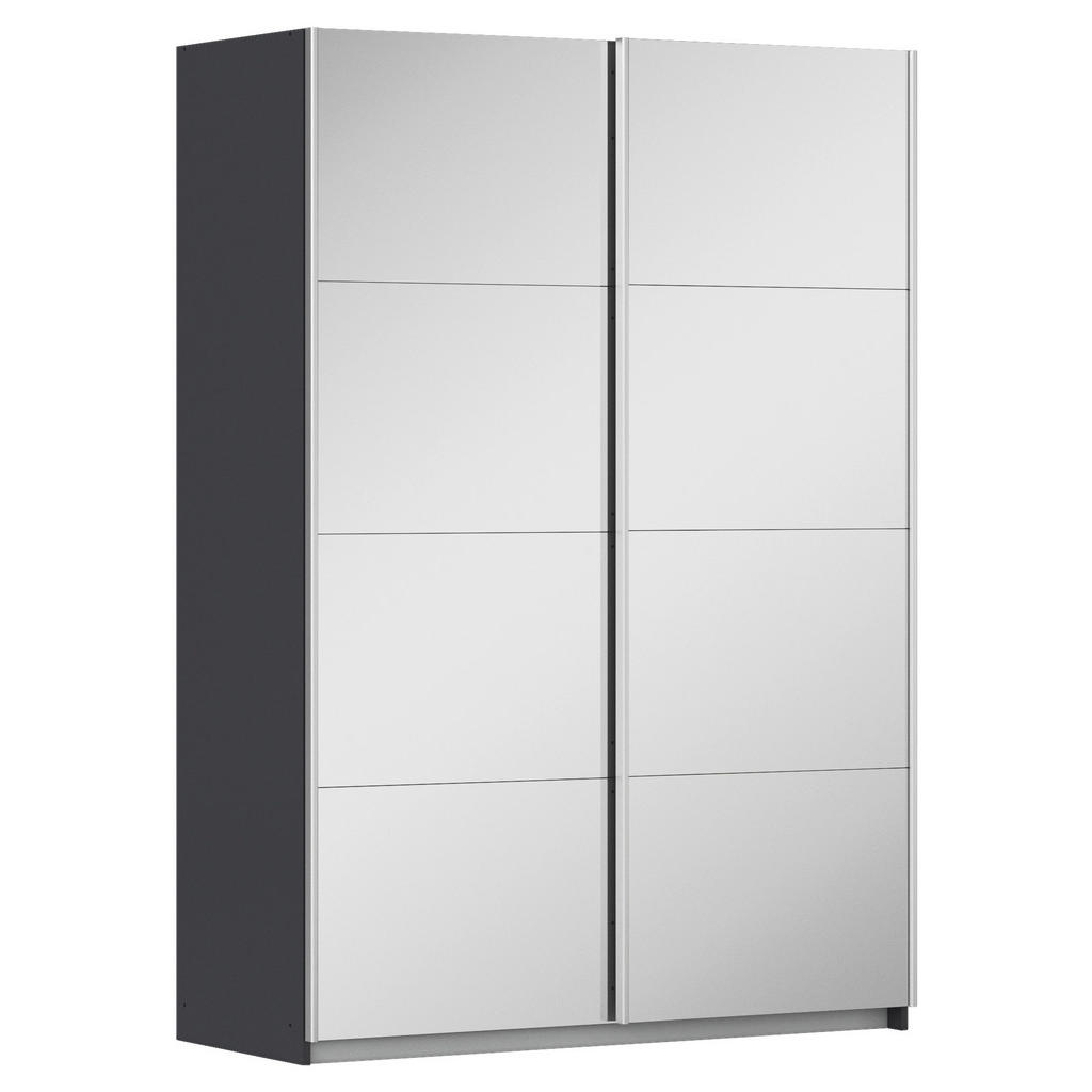 KAST MET SCHUIFDEUREN, grafietkleur, zilverkleur