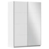 KAST MET SCHUIFDEUREN, zilverkleur, wit
