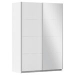 KAST MET SCHUIFDEUREN, zilverkleur, wit thumbnail 1