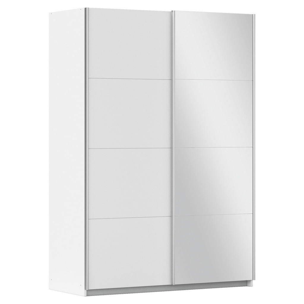 KAST MET SCHUIFDEUREN, zilverkleur, wit
