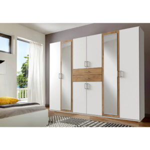 GARDEROBE, wit, eikenkleur
