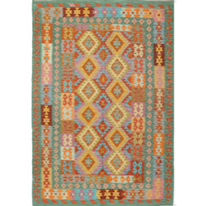 OOSTERSE TAPIJT KELIM VINTAGE 70/200 cm veelkleurig