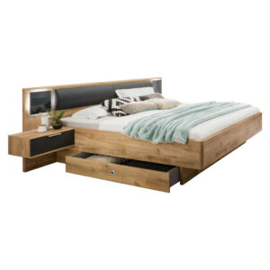 BEDDEN x , eikenkleurig houtmateriaal