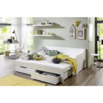 BED 90/180 cm x 200 cm, wit houten materiaal thumbnail 3