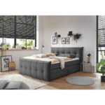 BOXSPRINGBED 160 cm x 200 cm, textiel, houtmateriaal antraciet thumbnail 2