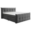 BOXSPRINGBED 180 cm x 200 cm, textiel, houtmateriaal antraciet