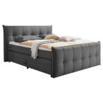 BOXSPRINGBED 160 cm x 200 cm, textiel, houtmateriaal antraciet thumbnail 5