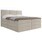 BOXSPRINGBED 160 cm x 200 cm, hout, textiel, crèmekleurig houtmateriaal thumbnail 2