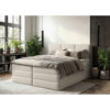 BOXSPRINGBED 160 cm x 200 cm, hout, textiel, crèmekleurig houtmateriaal