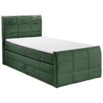 BOXSPRING BED 120 cm x 200 cm, textiel, houtmateriaal olijfgroen thumbnail 2