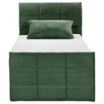 BOXSPRING BED 120 cm x 200 cm, textiel, houtmateriaal olijfgroen thumbnail 3
