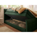 BOXSPRING BED 120 cm x 200 cm, textiel, houtmateriaal olijfgroen thumbnail 4