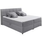 BOXSPRINGBED 180 cm x 200 cm, grijs textiel thumbnail 2