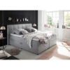 BOXSPRINGBED 180 cm x 200 cm, grijs textiel