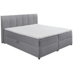 BOXSPRINGBED 180 cm x 200 cm, grijs textiel thumbnail 3