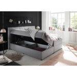 BOXSPRINGBED 180 cm x 200 cm, grijs textiel thumbnail 6