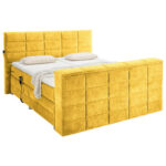 BOXSPRINGBED 180 cm x 200 cm, geel textiel thumbnail 3