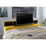 BOXSPRINGBED 180 cm x 200 cm, geel textiel thumbnail 7