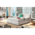 BOXSPRING BED 180 cm x 200 cm, textiel, houtmateriaal grijs, wit thumbnail 2