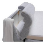 BOXSPRING BED 180 cm x 200 cm, textiel, houtmateriaal grijs, wit thumbnail 3