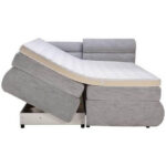 BOXSPRING BED 180 cm x 200 cm, textiel, houtmateriaal grijs, wit thumbnail 5