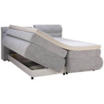 BOXSPRING BED 180 cm x 200 cm, textiel, houtmateriaal grijs, wit thumbnail 6